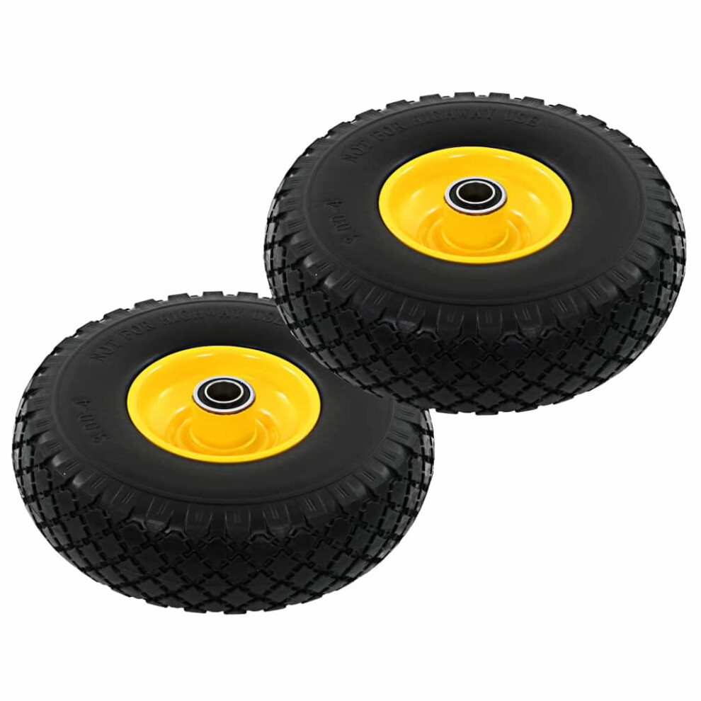 vidaXL 2x Sack Truck Wheels Solid PU 3.00-4 (260x85) Cart Wagon Trolley Tyre