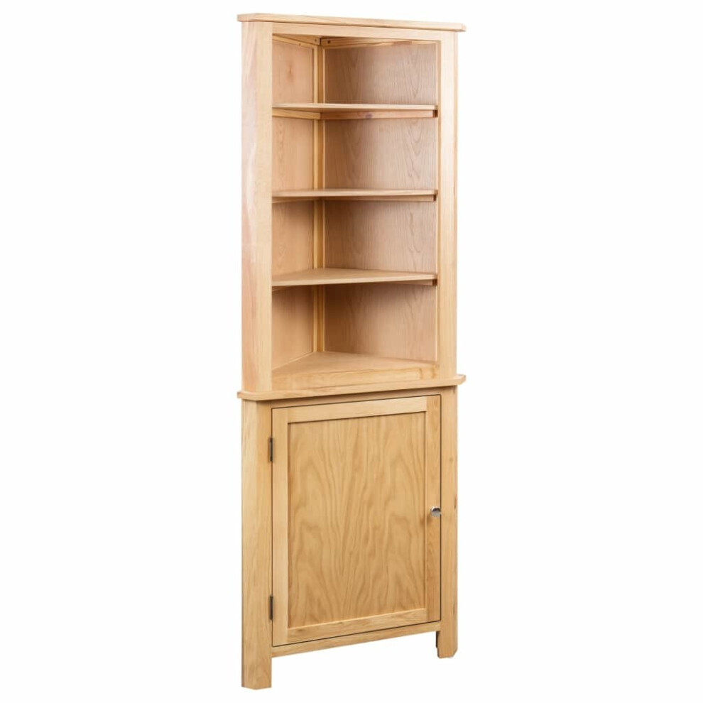 vidaXL Solid Oak Wood Corner Cabinet 59x36x180cm Storage Organiser Unit Chest