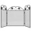 VidaXL vidaXL 3-panel Fireplace Screen Iron Black Security Safety Panel Guard Cover 1