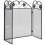 VidaXL vidaXL 3-panel Fireplace Screen Iron Black Security Safety Panel Guard Cover 2