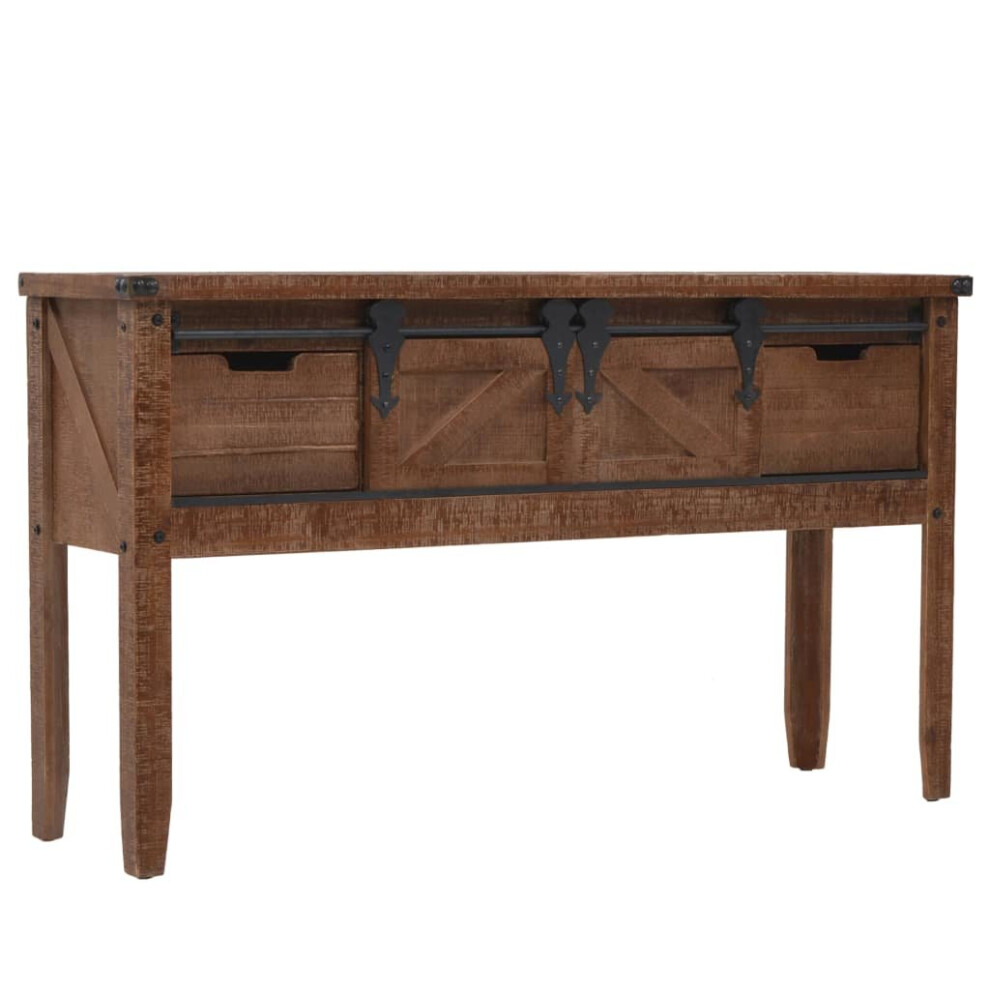 Vidaxl Solid Fir Wood Console Table 131X35.5x75cm Brown Hallway Display Stand