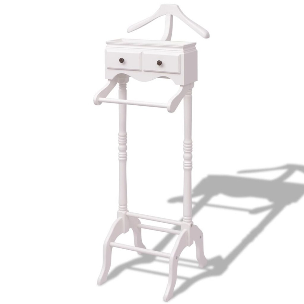 vidaXL Wooden Clothing Garment Rack Organiser Portable with Cabinet White