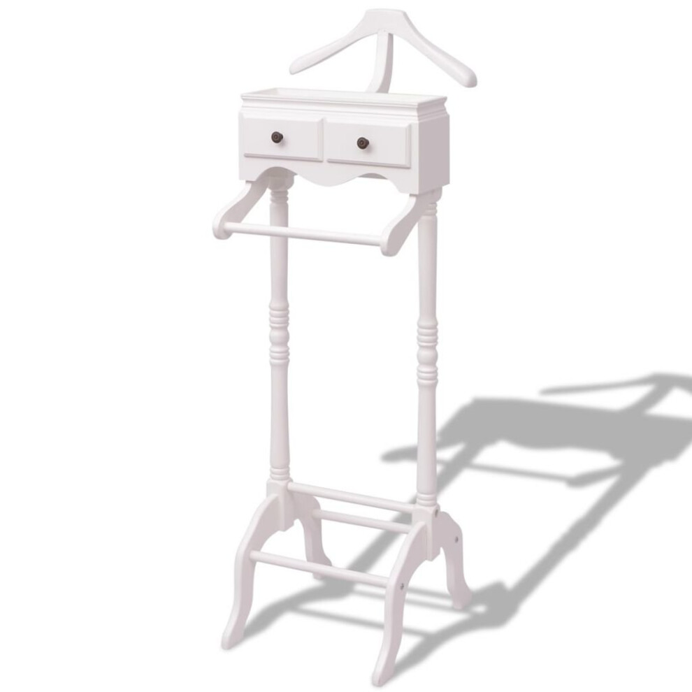 vidaXL Clothing Garment Rack Stand Organiser Portable with Cabinet Wood White