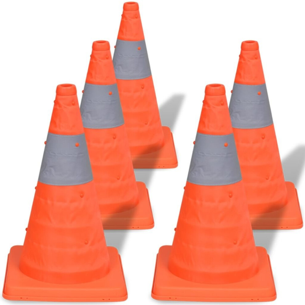 vidaXL 5 Pop-up Traffic Cones 42cm Traffic Warning Parking Safety Road Guard