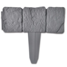 vidaXL Plastic Garden / Lawn Fence Outdoor Border Edging Stone Look 41 pcs