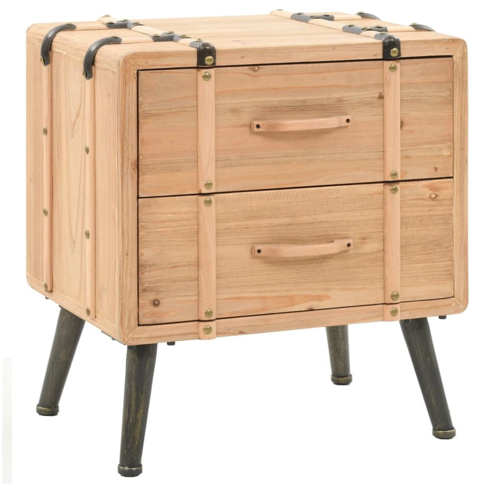 vidaXL Solid Fir Wood Bedside Cabinet 50x35x57cm Bedroom Nightstand Table