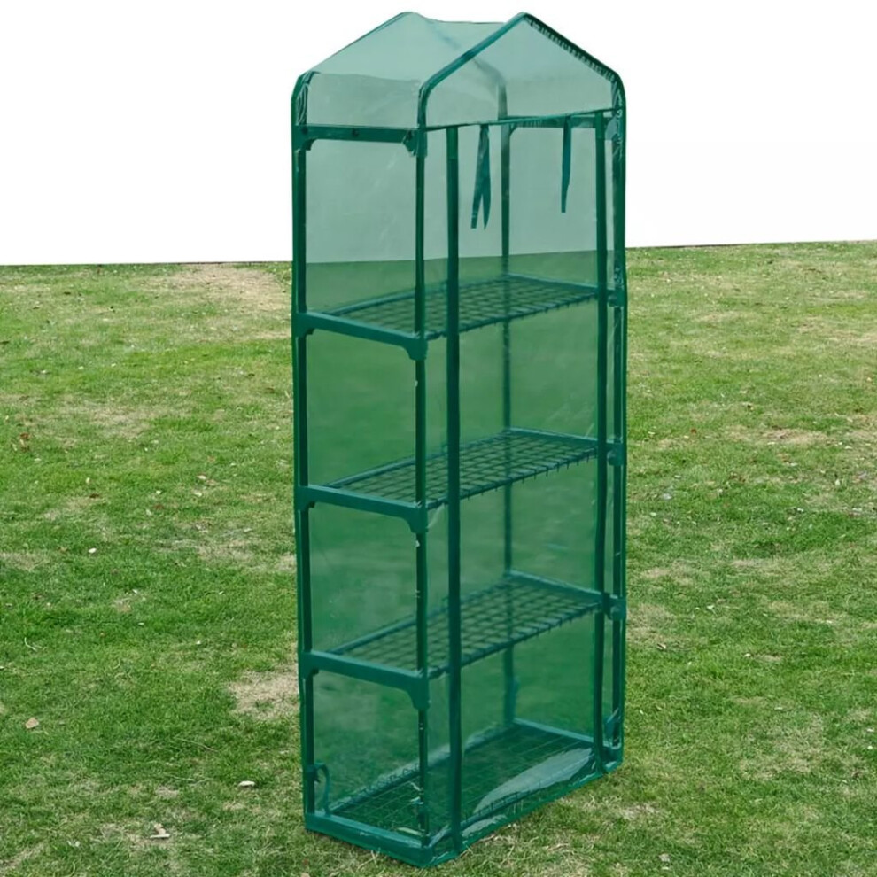 vidaXL Greenhouse with 4 Shelves Garden Shade Plant House Storage Polytunnel