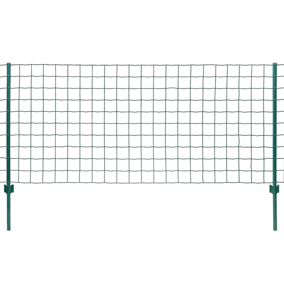 vidaXL Euro Fence Set 20x0.8m Steel Green Outdoor Garden Patio Wire Mesh Panel