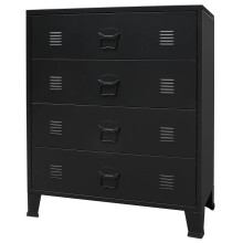 vidaXL Chest of Drawers Metal Industrial Style 78x40x93cm Black Cabinet Unit