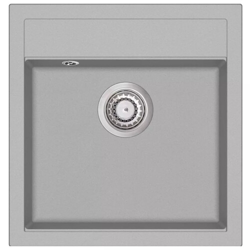 VidaXL vidaXL Granite Kitchen Sink Single Basin Grey Overmount with Basket Strainer