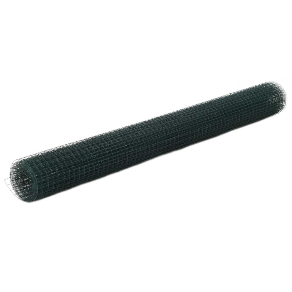 Wire Netting Steel with PVC Coating 25x1.5 m Square Green
