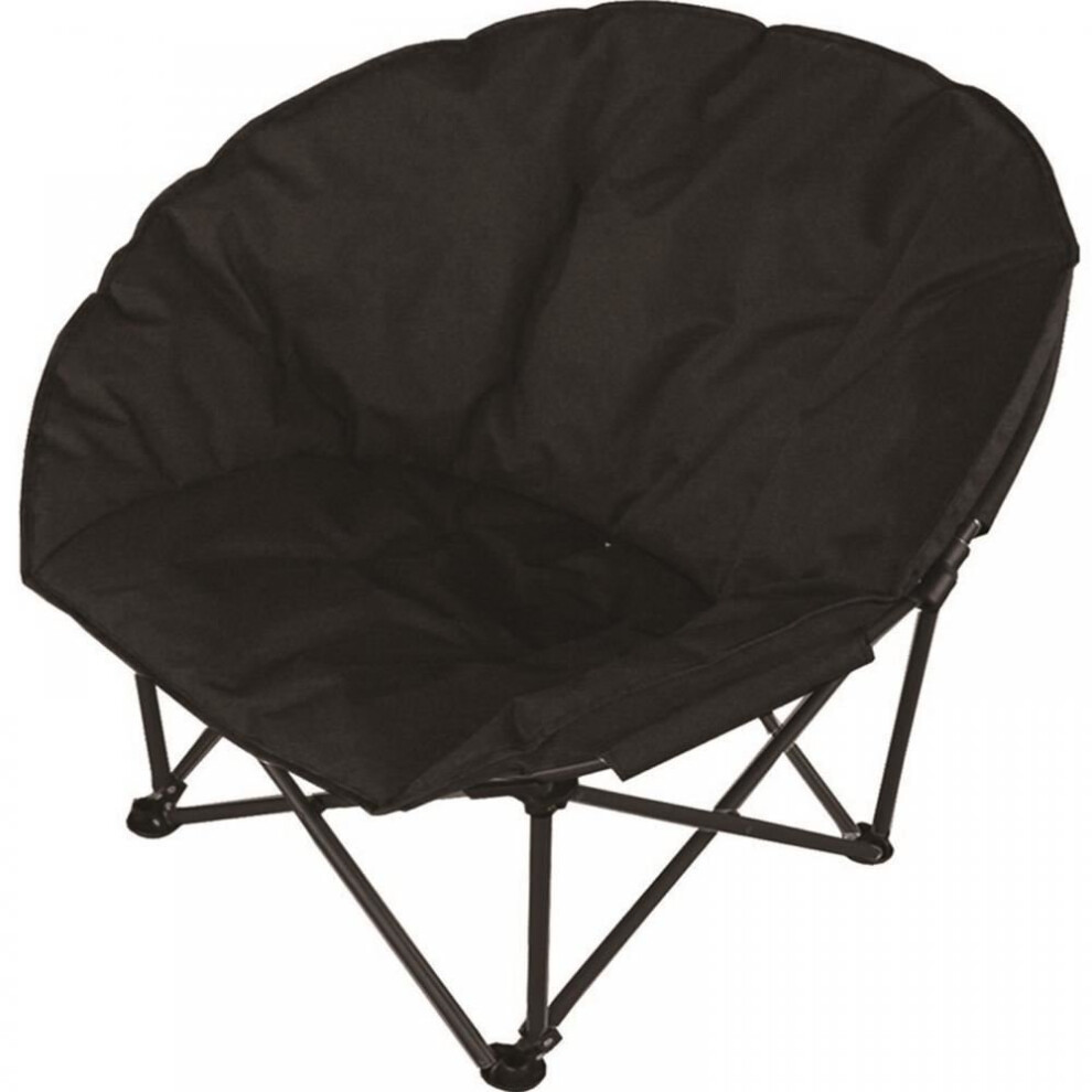 Deluxe Black Padded Folding Outdoor Camping Chair