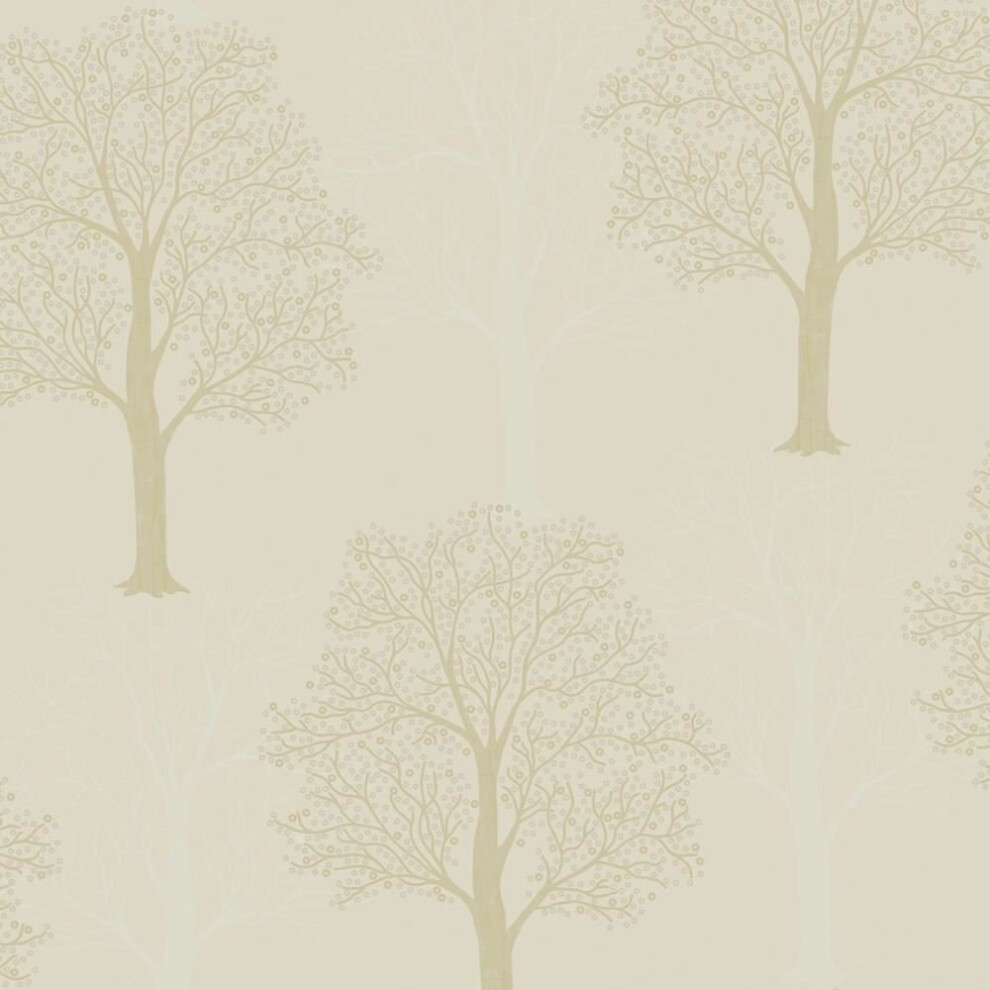 Holden Ornella Tree Pattern Wallpaper Italian Vinyl Glitter Forest Texture Motif[ 35250] Cream