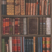 Rasch Book Shelf Pattern Wallpaper - Realistic Bookcase Vintage Library 934809