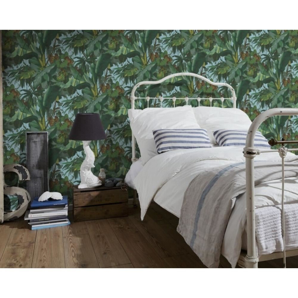 New As Creation Nature Embossed Leaf Pattern Floral Jungle Wallpaper Roll 958981 653449768293