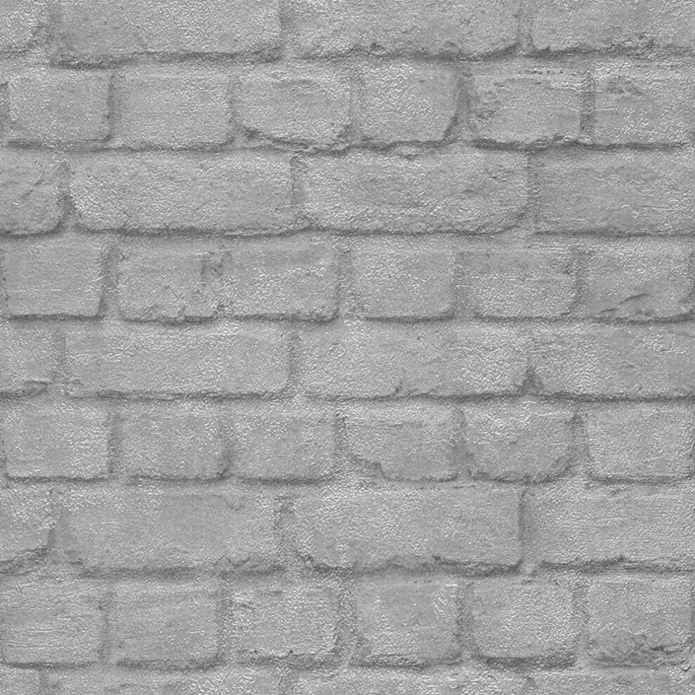 New Rasch Brick Stone Wall Realistic Faux Effect Textured Photo Mural Wallpaper[Silver 226751] 4000441226751