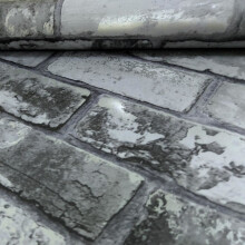 Debona Brick Pattern Wallpaper Modern Metallic Motif Faux Effect Realistic Roll[SLATE GREY 6753]