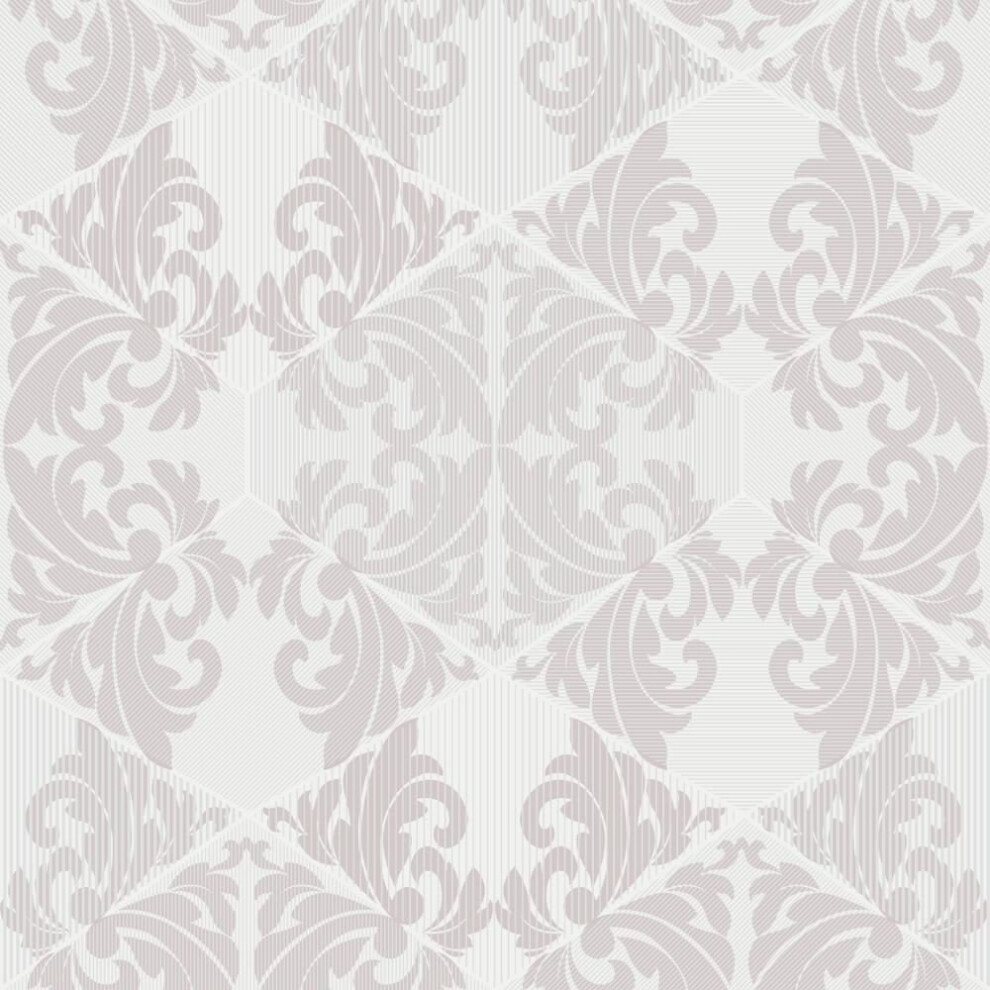 Holden Statement Zena Damask Pattern Wallpaper Stripe Motif Metallic Glitter[Pink 65273] 5022976652736
