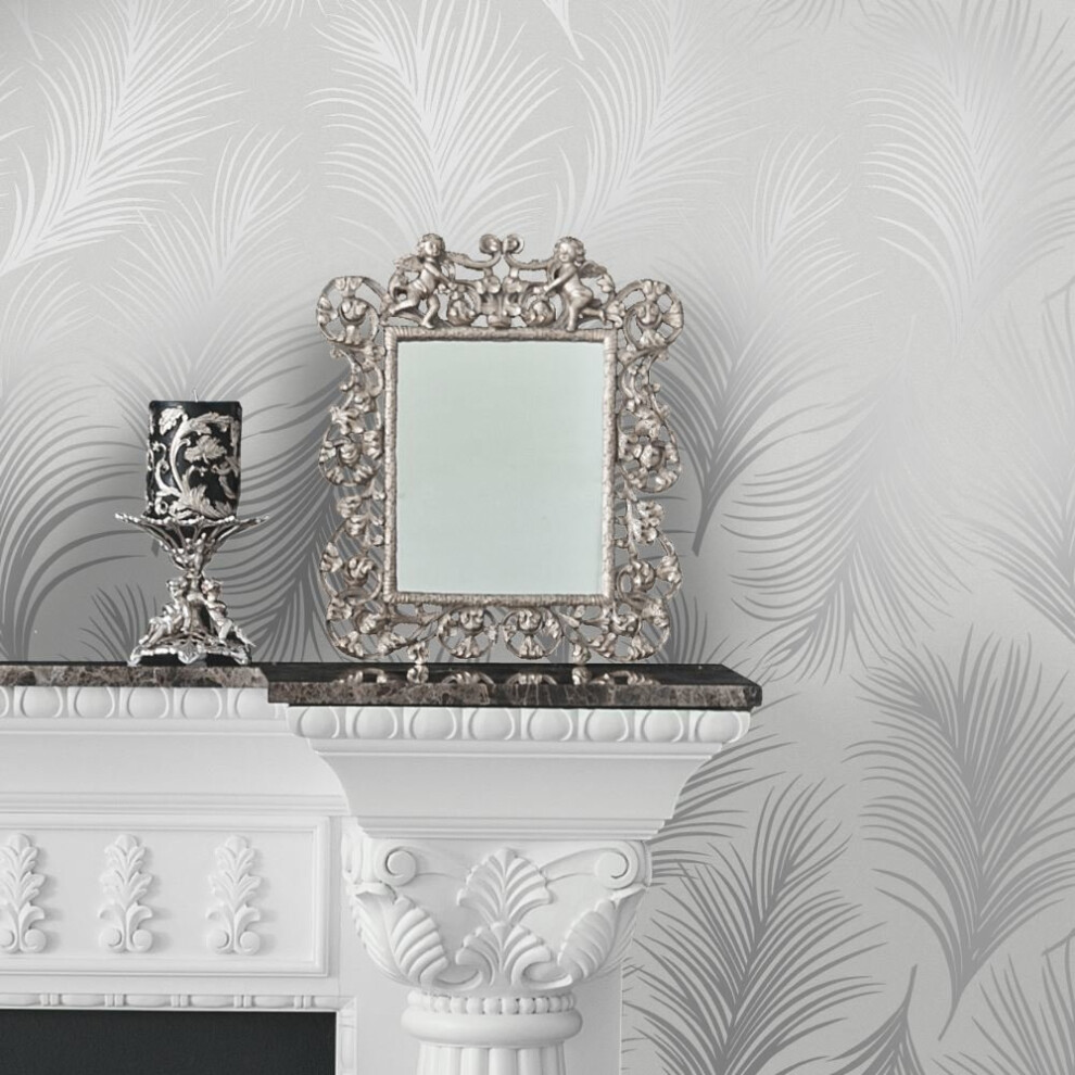 Holden Metallic Feather Pattern Wallpaper Leaf Motif Modern Textured 50081 5022976500815