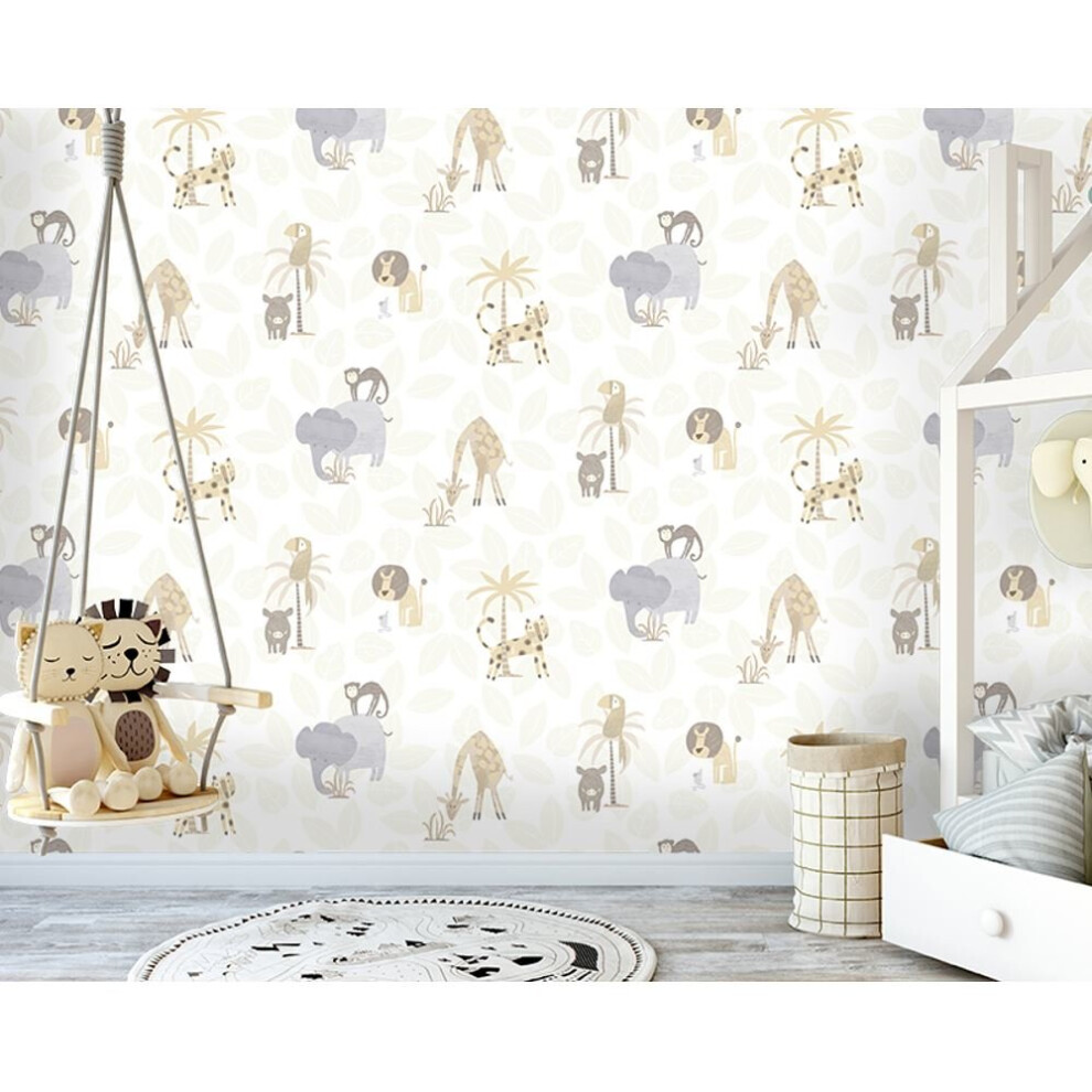 Holden Jungle Friends Childrens Animal Wallpaper Lion Monkey Kids Cartoon 12540 5022976125407