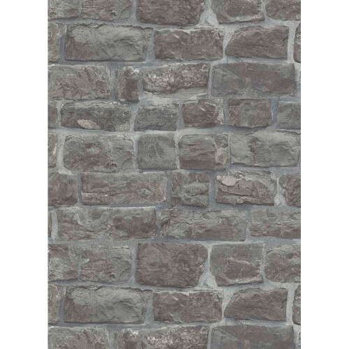 Erismann Brix Brick Pattern Wallpaper Faux Stone Effect Realistic Textured Roll[CHARCOAL 581815