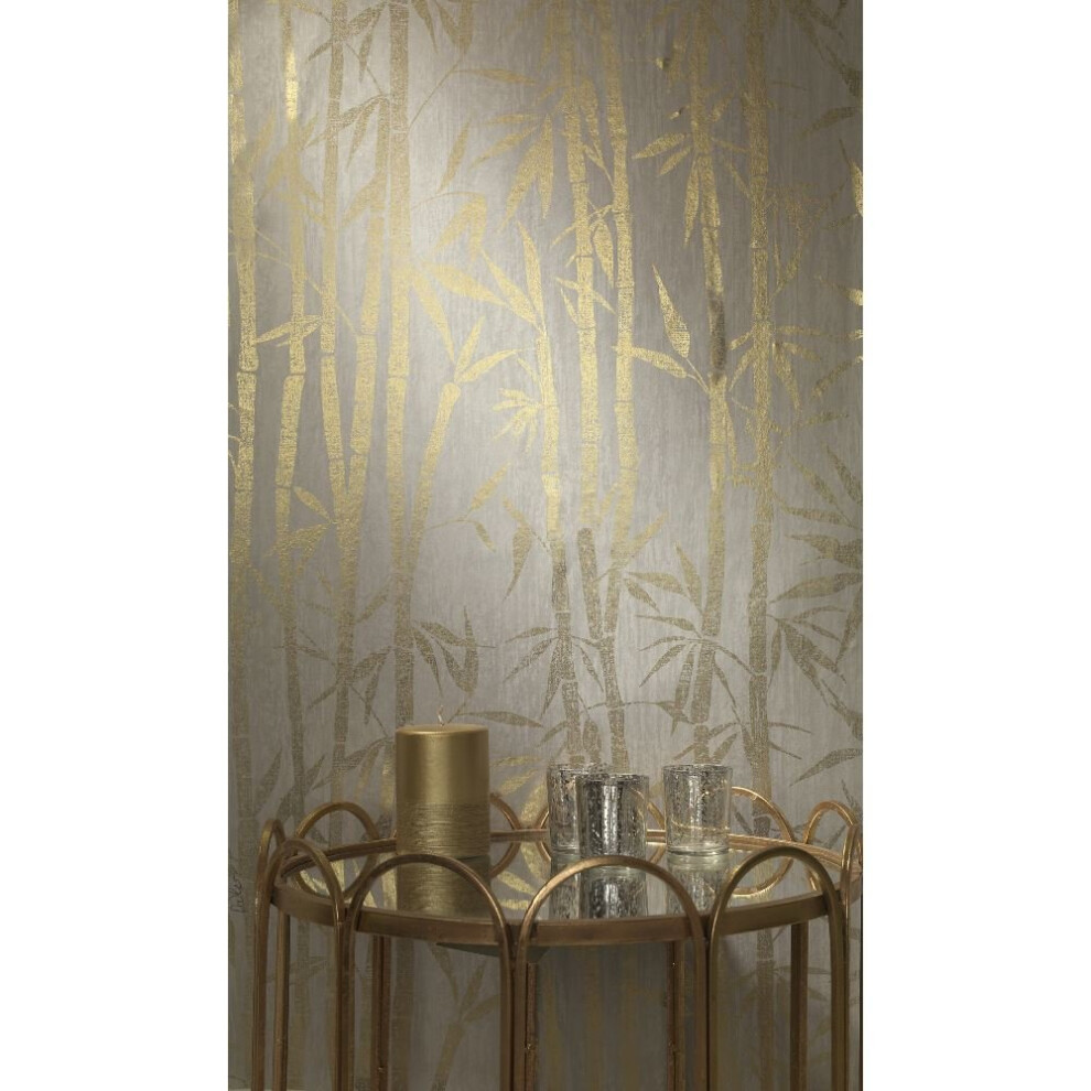 Holden Nandina Leaf Patterned Wallpaper Metallic Motif Metallic Foil 90282 5022976902824