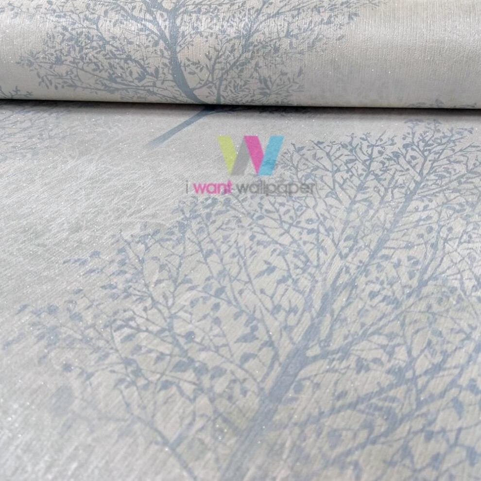Arthouse Wonderland Tree Pattern Wallpaper Silhouette Forest Stripe Glitter Roll[MONO 256701]