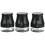 SET OF 3 KITCHEN STORAGE CANISTERS TEA COFFEE SUGAR JARS POTS CONTAINERS CADDY[BLACK] 1