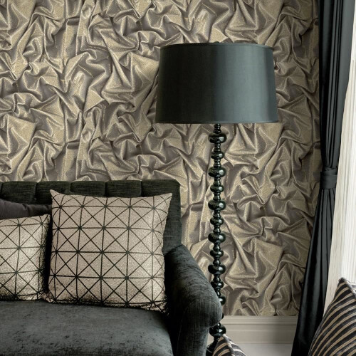 Muriva Crushed Satin Wallpaper Faux Effect Silk Modern Realistic ...