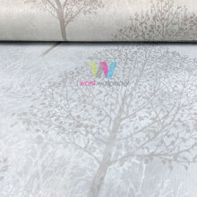 Arthouse Wonderland Tree Pattern Wallpaper Silhouette Forest Stripe Glitter Roll[NATURAL 256702]