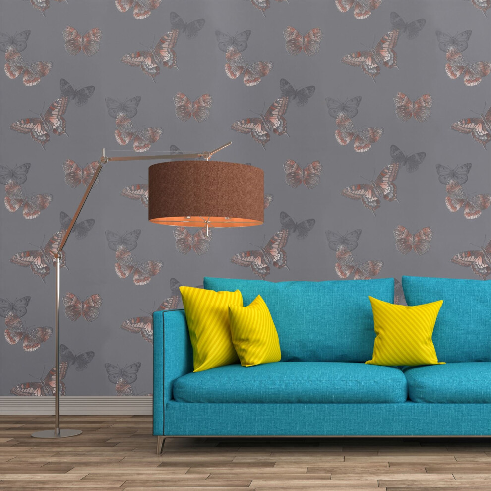 Arthouse Exclusive Marian Glitter Butterfly Motif Pastel Decorative Wallpaper 666001 5050192666015