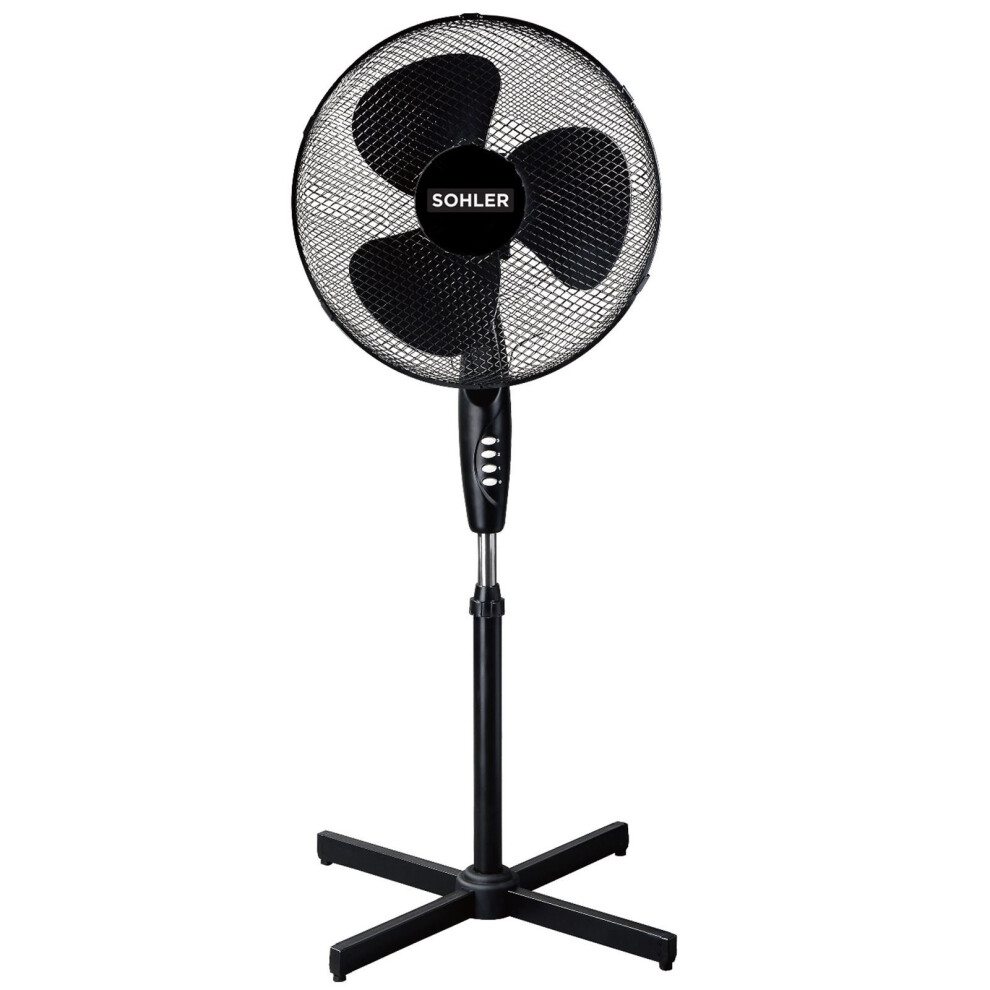 Sohler Black 16" Three-Speed Standing Oscillating Pedestal Fan