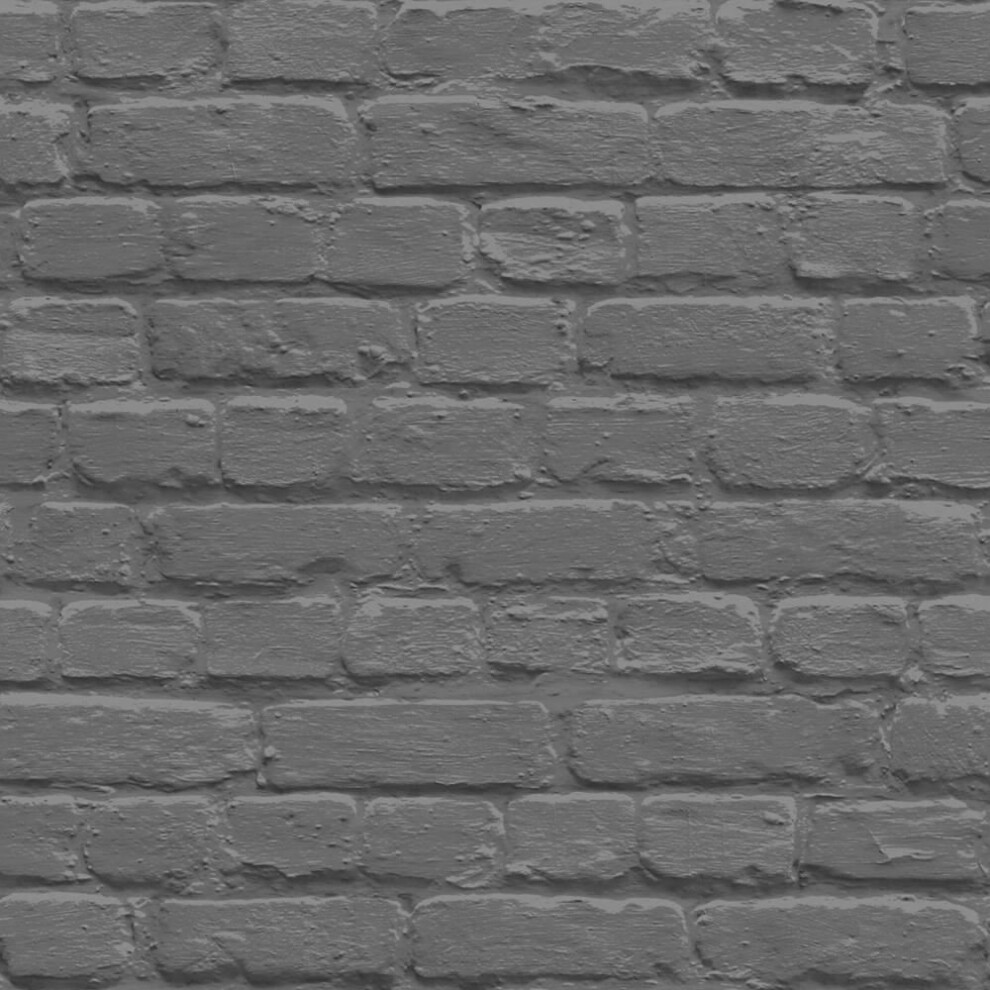 Muriva Painted Brick Pattern Wallpaper Faux Effect Metallic Motif Textured Roll[Black L22629] 3294270226292