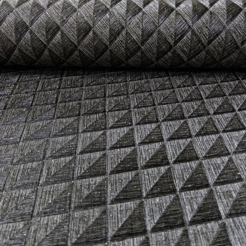 Arthouse Piccolo Triangle Pattern Wallpaper Glitter Geometric Textured Vinyl 292203 5050192292238