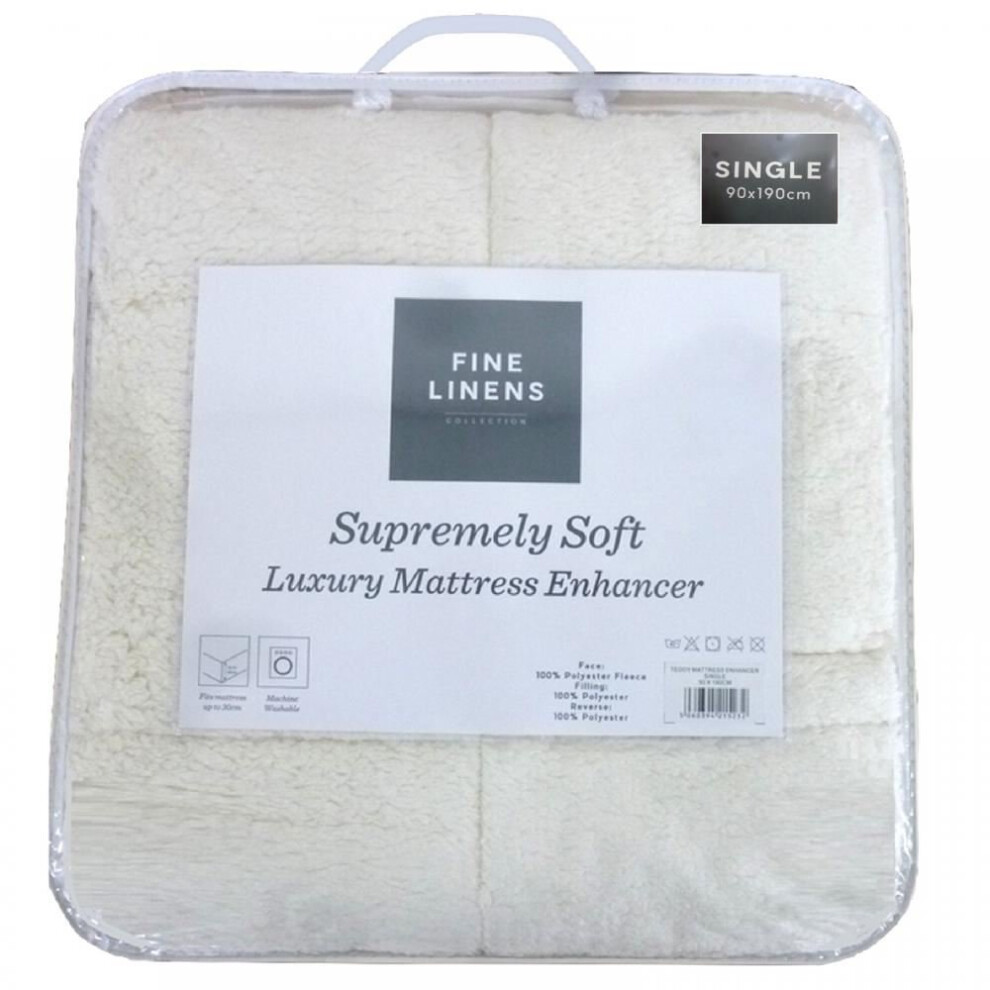 Luxury Super Soft Teddy Mattress Topper Enhancer Single Double King Size Bedding[Single]