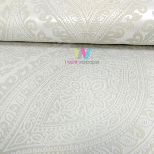 Grandeco Kismet Damask Pattern Wallpaper Metallic Glitter Motif Art