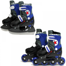 Boys Blue 2in1 Roller Blades Inline Ice Skates Set Small 9-12 (27-30 EU)