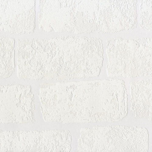 ANAGLYPTA LINCOLNSHIRE WHITE BRICK PATTERN TEXTURED PAINTABLE WALLPAPER RD812