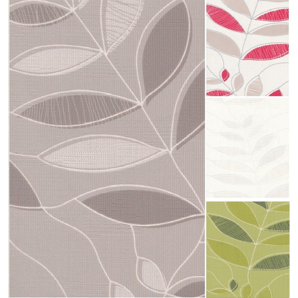 Grandeco Villa Luna Luxury Texture Vinyl Tropical Forest Leaf Wallpaper - Gre... 653449770777