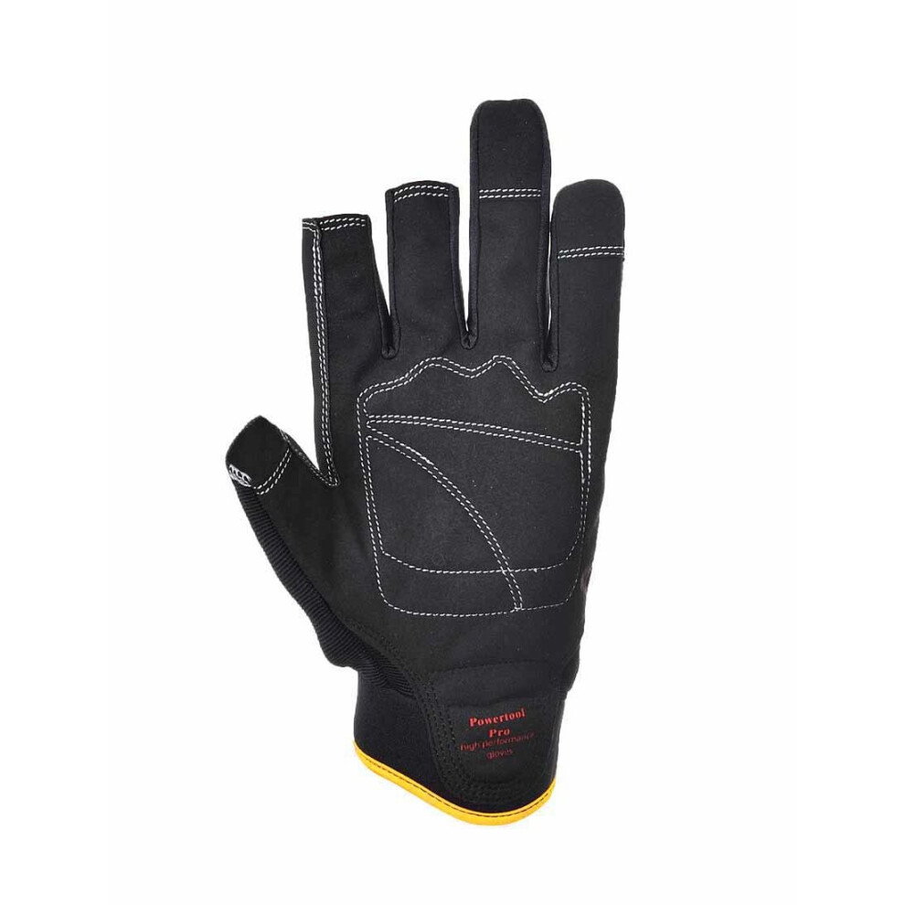 (Medium, Black) Portwest - Powertool Pro - High Performance Glove One Pair Pack