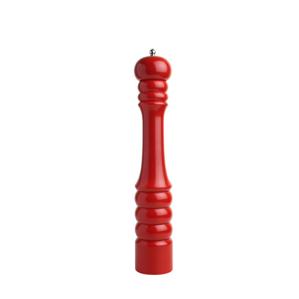 T&G Classic Capstan Hevea Pepper Mill with Gloss Finish, 40.5 cm, Red