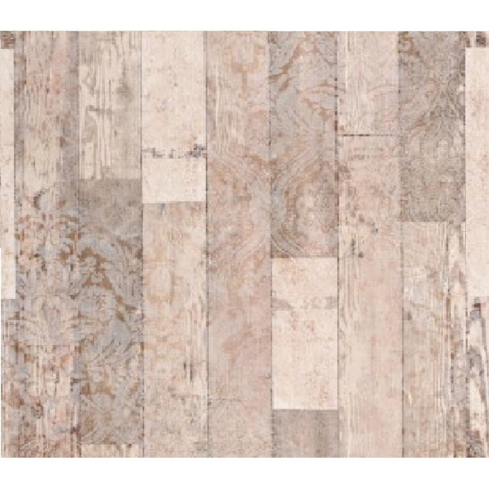 P&S International Wooden Beam Background Damask Motif Pattern Print Wallpaper 02519-30* 4000278251933