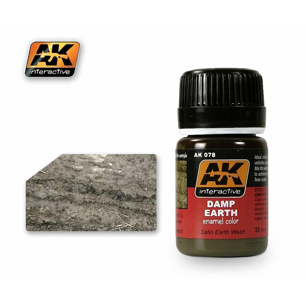 Ak Interactive Ak00078 - Wash Damp Earth 35Ml