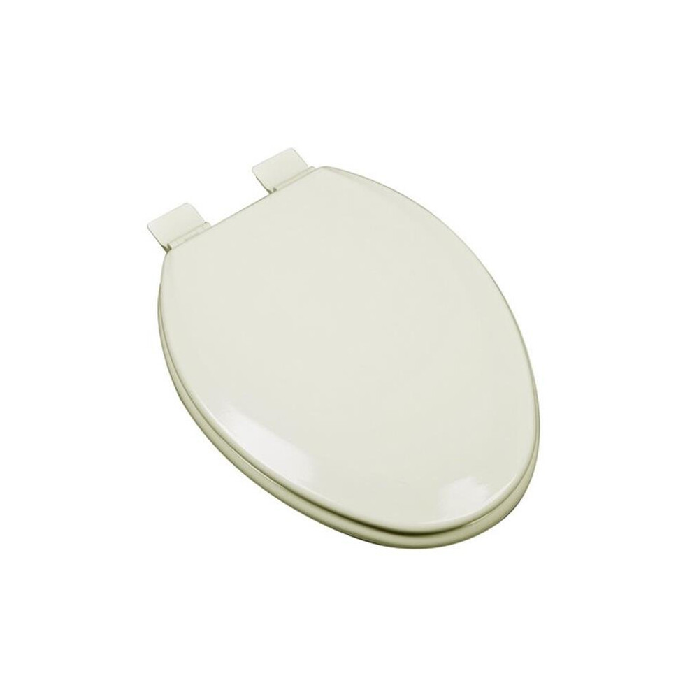 Premium Molded Elongated Wood Toilet Seat, Biscuit 747216362446