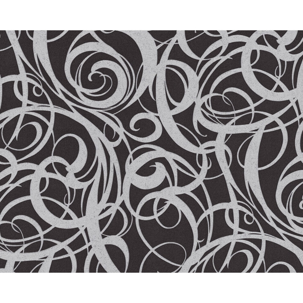 Edem 81136Br29 Graphic Wallpaper Wall Metallic Highlights Anthracite 10.65 M2 4823102203133