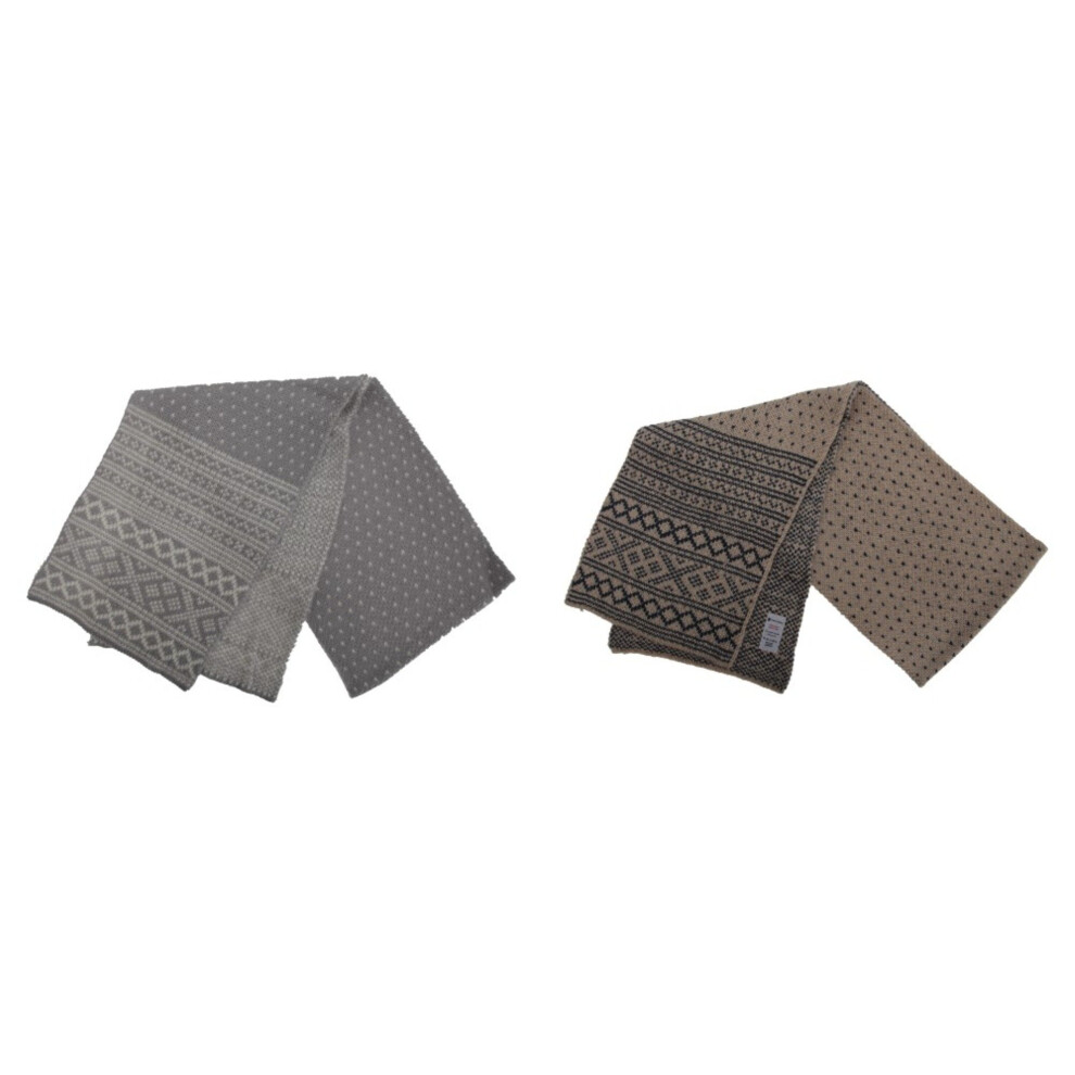 Womens/Ladies Knitted Fairisle Pattern Winter Scarf