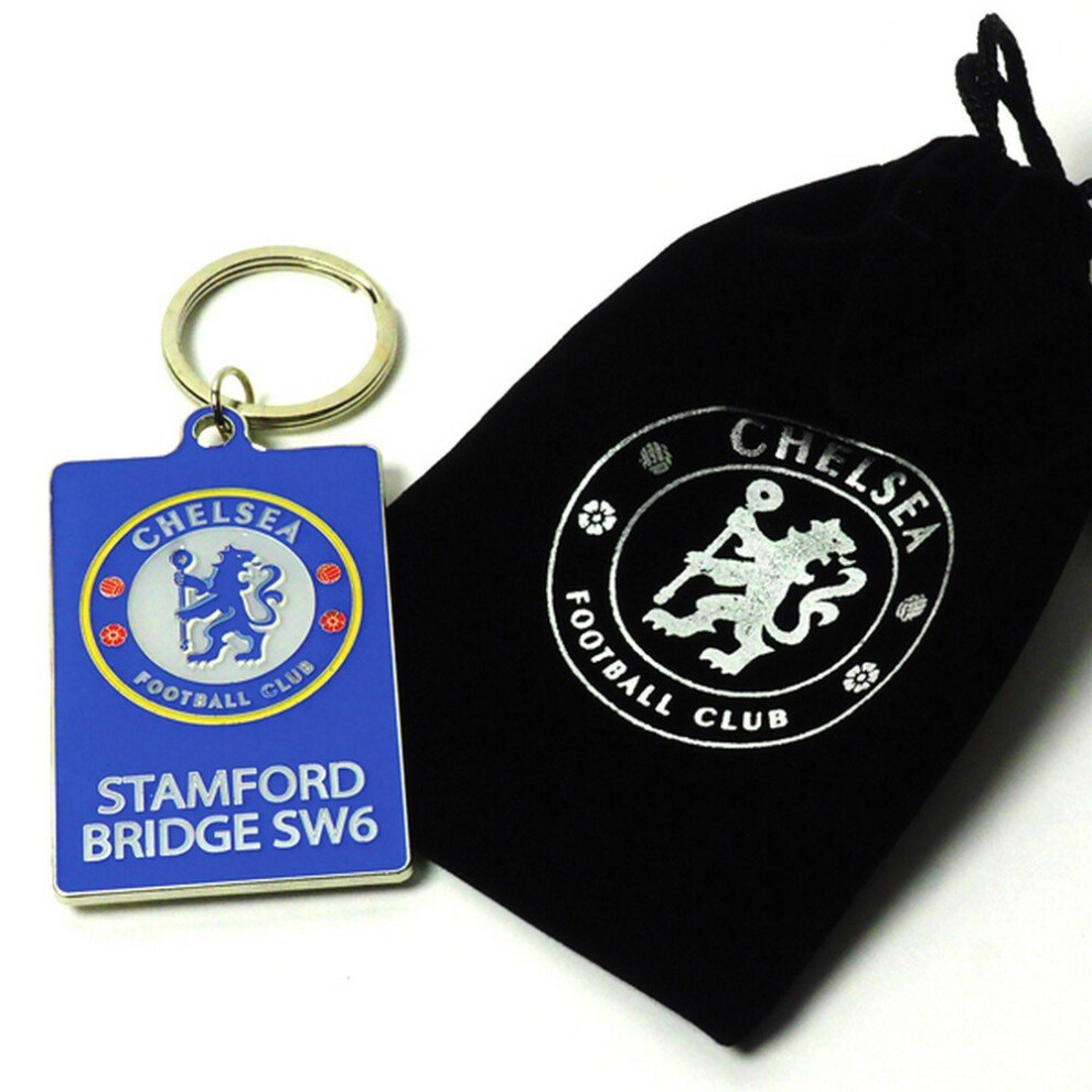 (One Size, Chelsea) Spot On Gifts Football Club Keyring In Velvet Gift Bag