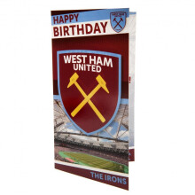 West Ham United FC Birthday Card - Official Licensed Product, Faded Stadium Interior, 22.5 x 12 cm, Message: Have a fantastic day!