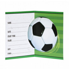 Unique Party Football Invitations Cards (Pack Of 8)
