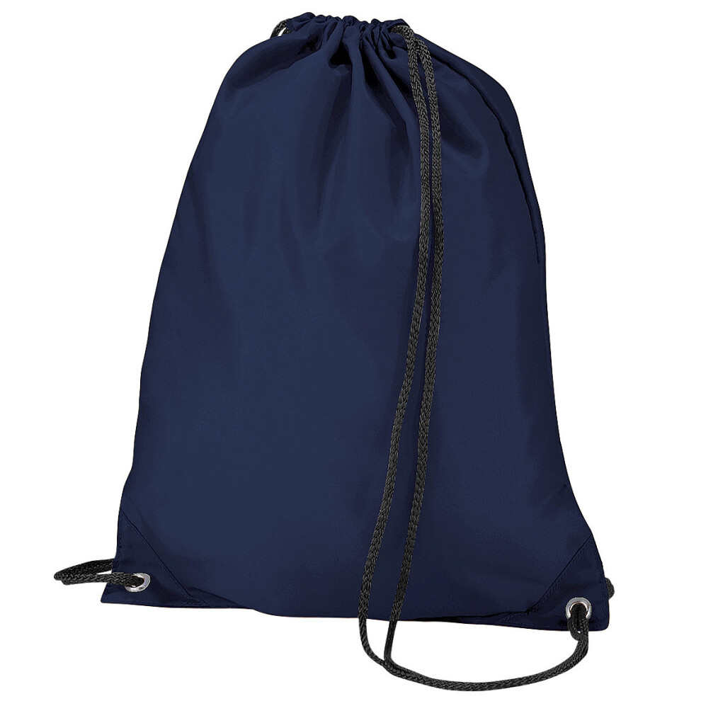 (One Size, Navy) BagBase Budget Water Resistant Sports Gymsac Drawstring Bag (11L) (Pack of 2)